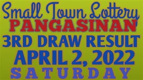 STL PANGASINAN APRIL 12, 2022 LIVE 3RD DRAW RESULT .